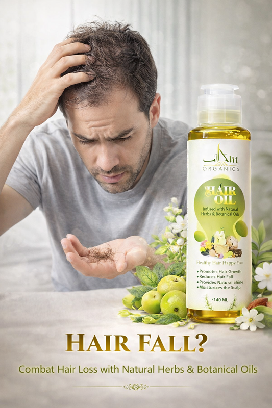 Clair Oil by Alif Organics – Natural Herbal Hair Growth Oil | Reduce Hair Fall & Boost Shine (140ml)