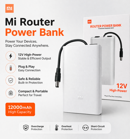 Mi Router Power Bank 12V | WiFi Modem UPS Backup |